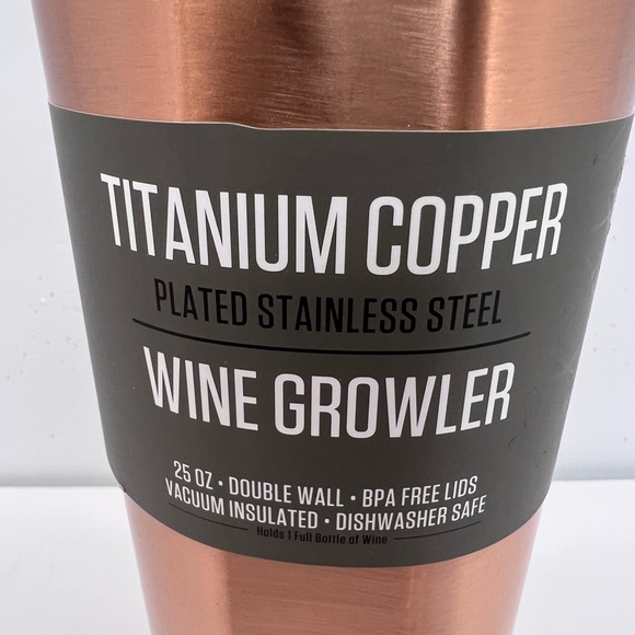 ⭐️THIRSTYSTONE💯WINE GROWLER,25oz, TITANIUM COPPER PLATED, FOR HOT/COLD BEVERAGE - Picture 6 of 10